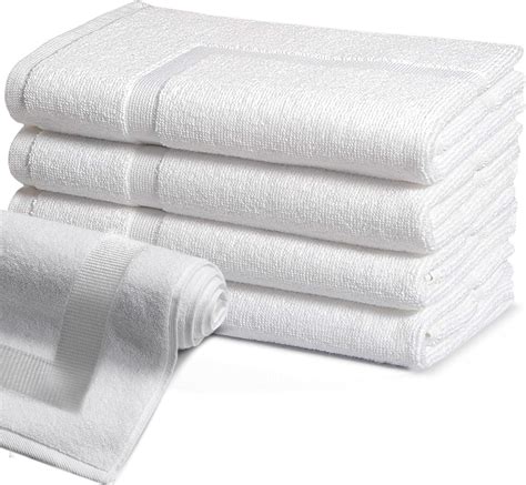 White Cotton Bath Towel Mat Set, 4 Pack 20”x30” Inch 684 GSM Bath Mat ...