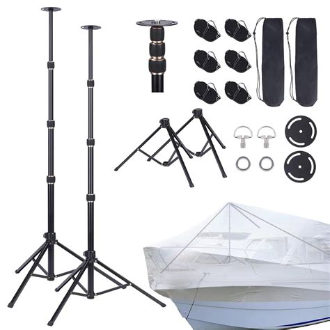 Height Adjustable Boat Cover Support Poles 2 Packs with Aluminum Tube ...
