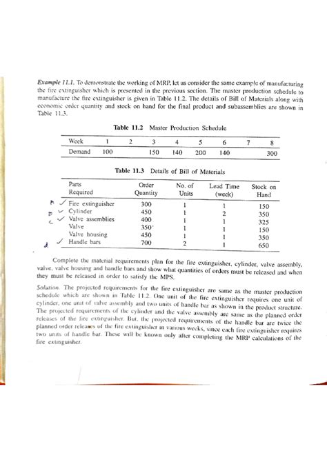 MRP - Materail resource planning - Example 11. To demonstrate the ...