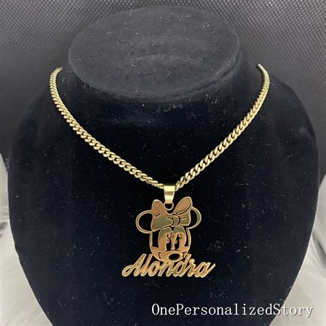 Minnie Mouse Necklace-kids Name Necklace-custom Character Necklace ...