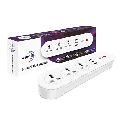 Buy wipro DSE3150 3 Sockets Smart Extension Board (Qualcomm Quick ...