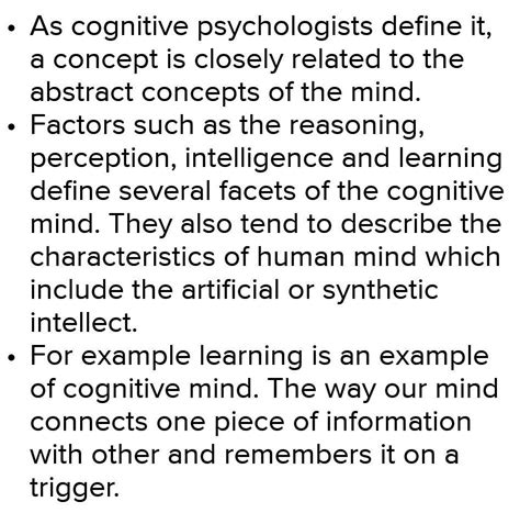 As cognitive psychologists define it, a concept is a(n): - Brainly.in