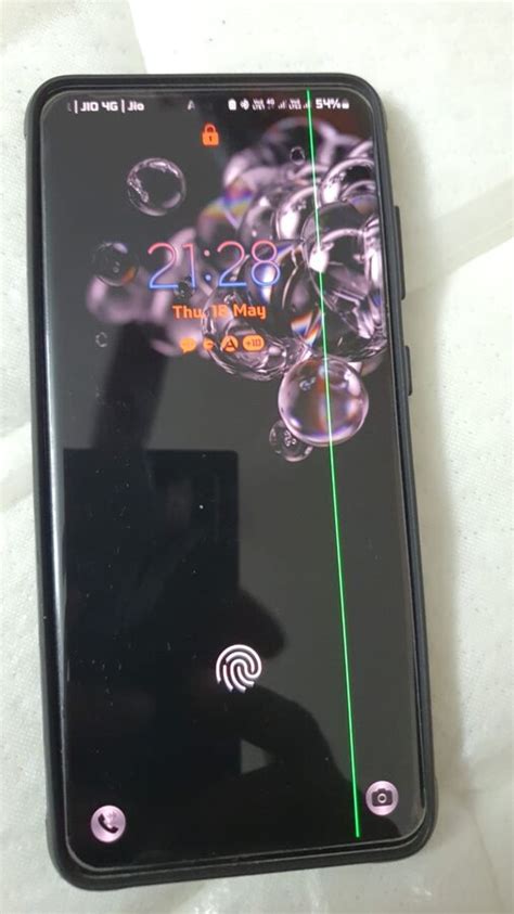 Samsung — Sudden green line appearing in my Samsung S20 plus mobile