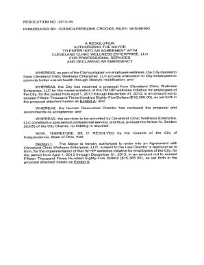Fillable Online AUTHORIZING THE MAYOR Fax Email Print - pdfFiller