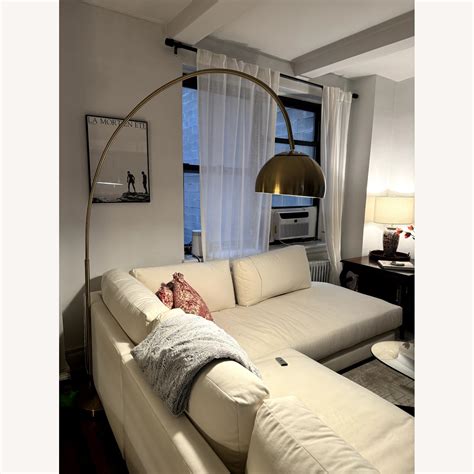 West Elm Overarching Metal Shade Floor Lamp (80") - AptDeco