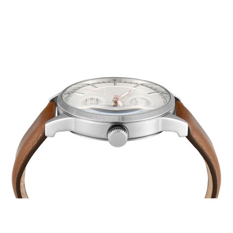 Timex Men Multifunction White Round Brass Dial Watch