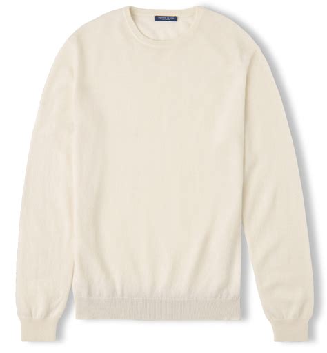 Cream Cashmere Crewneck Sweater by Proper Cloth