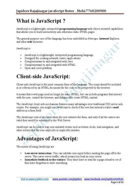 Image result for JavaScript Notes for Practice PDF