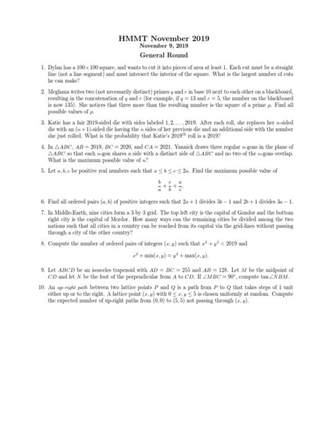 Image result for HMMT Problems