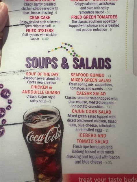 Menu at Cajun Yard Dog, Arboretum restaurant, Charlotte