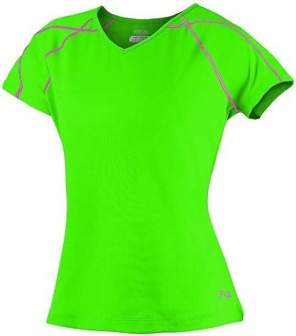 Fila Women's Day Glo Cap Sleeve Top, Green Gecko/Knockout Pink, Small ...