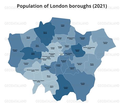 Population of London boroughs in 2021 | GEODATALAND