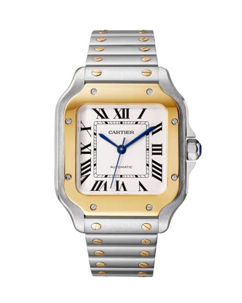 Cartier - Santos De Cartier Medium Automatic Yellow Gold And Steel ...