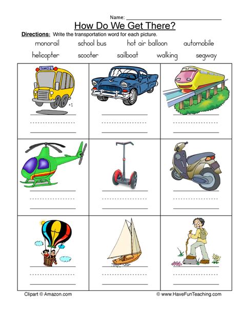 Transportation Fun Worksheet 的图像结果