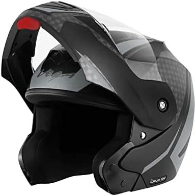 Vega Crux ISI Certified Flip-Up Helmet for Men and Women with Clear ...