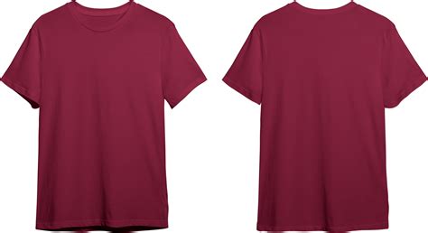 Maroon men's classic t-shirt front and back 23370435 PNG