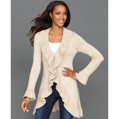 Lyst - INC International Concepts Long Sleeve Sequin Knit Ruffle ...