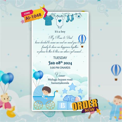Naming Ceremony | Namkaran Invitation | AI-1048 – Invitoai