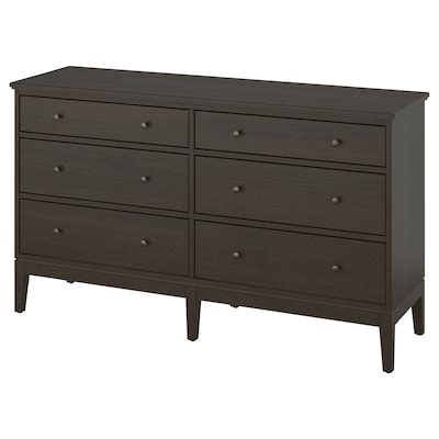 IDANÄS chest of 6 drawers, dark brown stained, 162x95 cm (633/4x373/8 ...