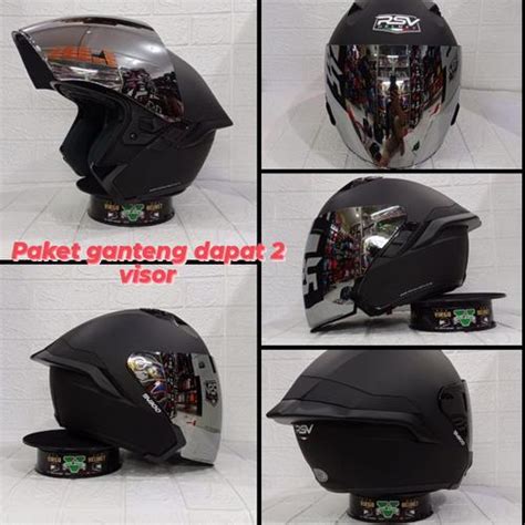 Jual RSV300 HELM SOLID BLACK DOFF PAKET GANTENG SNI DOT TERMURAH ...