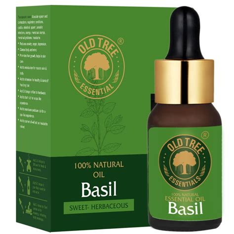 Buy Old Tree Pure and Natural Basil Essential Oil (15ml) - for Skin ...
