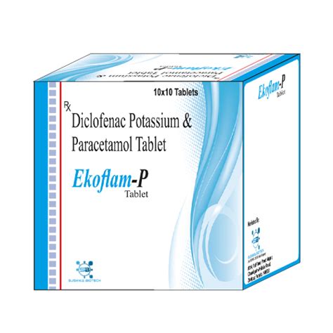 Ekoflam P - Diclofenac Potassium & Pracetamol Tablet - Sushma Biotech
