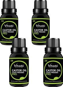 Vihado Cold Pressed 100% Pure Castor Oil (25ML) (PACK OF 4) Hair Oil ...