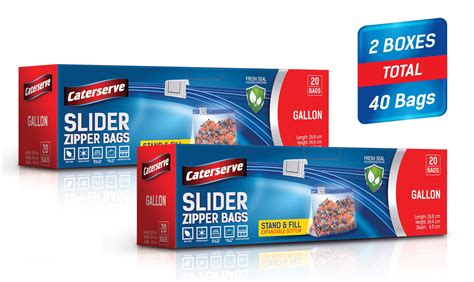 Buy 40 Ziplock Bags – 1Gallon Large Freezer Bags – Resealable Slider ...