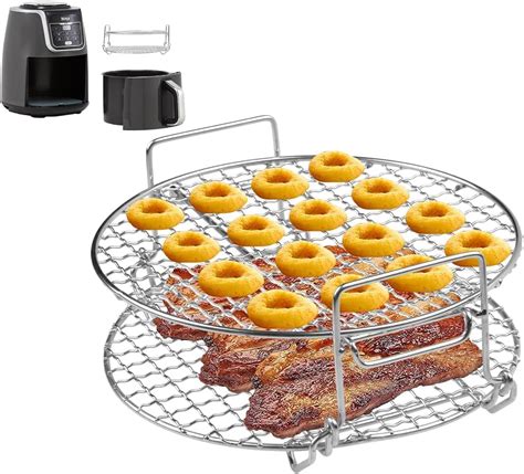 Air Fryer Rack,SHUOMAO 8inch 304 Stainless Steel Double-Layer ...