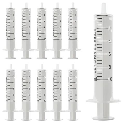 Buy 50Pcs 10ml Syringes Sterile Without Needle No Rubber Ring HPLC ...