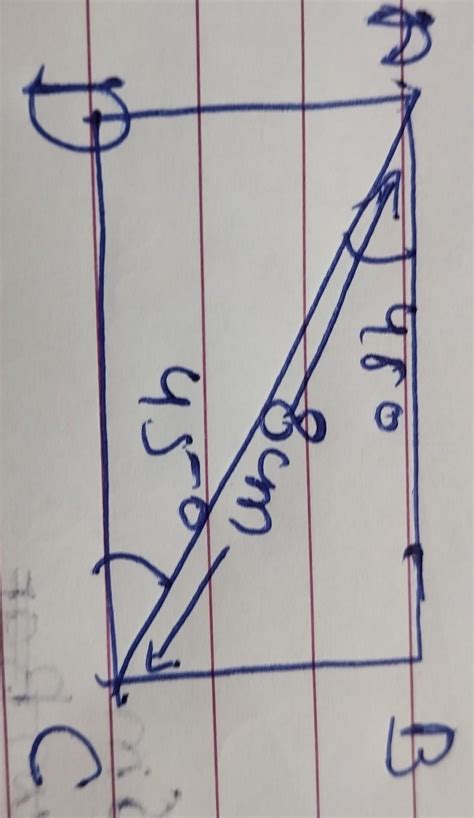 Construct a rectangle whose diagonal AC is 8 cm and angle between ...
