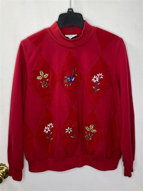 Alfred Dunner Red Sweatshirt Womens Size Large - Etsy