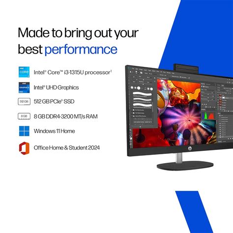 HP 24-cr0903in All-in-One Desktop | 13th Gen i3-1315U | 8GB RAM | 512GB ...
