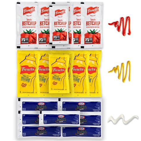 Amazon.com : French's Tomato Ketchup -Yellow Mustard Packets and Kraft ...