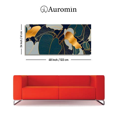 Luxury Golden Art Monstera Leaves Canvas wall Painting – auromin.in