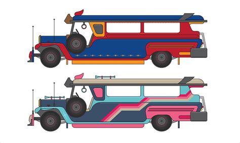 sideview angle of the philippine jeepney colorful 54873929 Vector Art ...