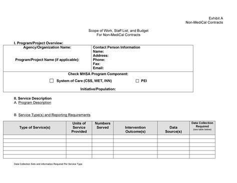 Scope Of Work Template Docx