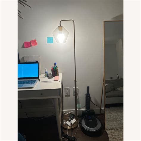 West Elm Sculptural Glass Floor Lamp - AptDeco