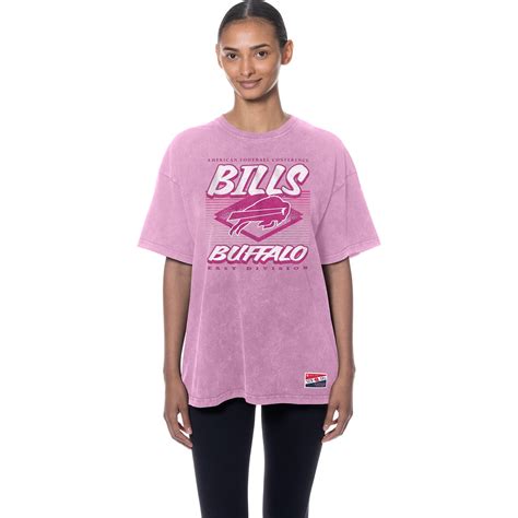 Ladies Buffalo Bills Pink Mineral Wash Primary Logo T-Shirt – The Bills ...