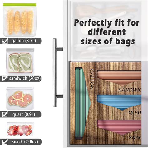 Buy G.a HOMEFAVOR Ziplock Bag Organizer For Drawer- 4 In 1 Wood Baggie ...