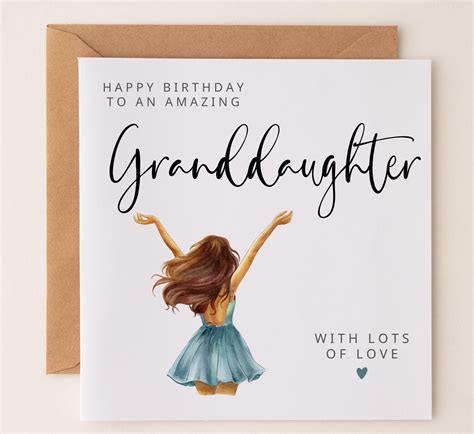 Happy Birthday Granddaughter Card: Personalize Inside - Etsy