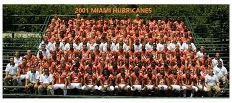 2001 MIAMI HURRICANES 8X10 TEAM PHOTO PICTURE NCAA FOOTBALL WIDE BORDER