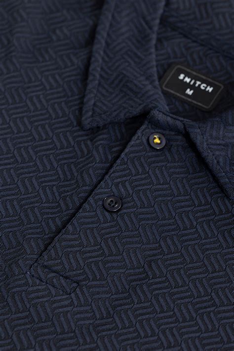 Buy Men's Triline Knit Navy Polo T-Shirt Online | SNITCH