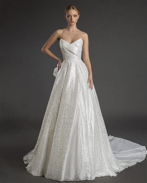 Sparkly A Line Wedding Dress