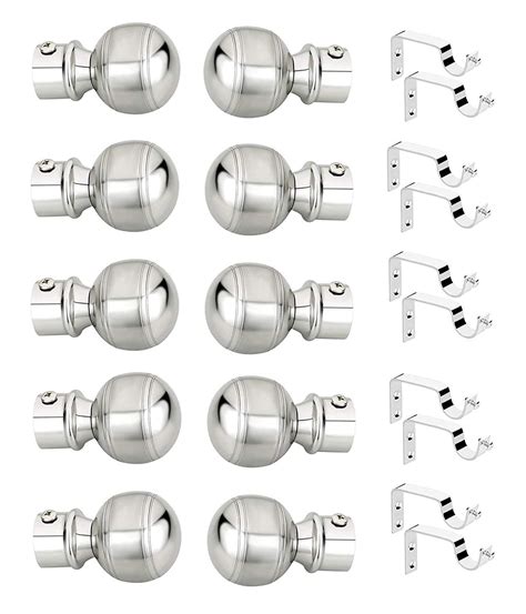 Ferio Stainless Steel Glossy Matte Series Curtain Bracket Support Set ...