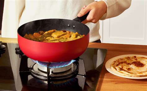 Meyer Bauhaus Nonstick Stockpot/ Casserole with lid, 24 cm, Red