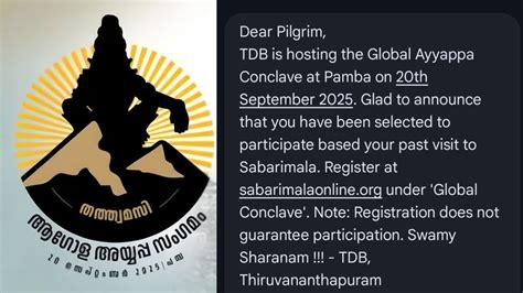 Registration Open for Global Ayyappa Sangamam 2025 at Pamba