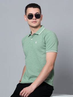 Buy Cantabil Men Turquoise Polo T-shirt Online