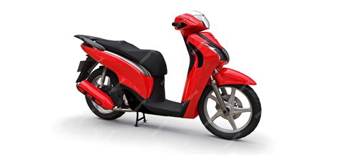 Modern urban red moped on a white background. 3d illustration ...