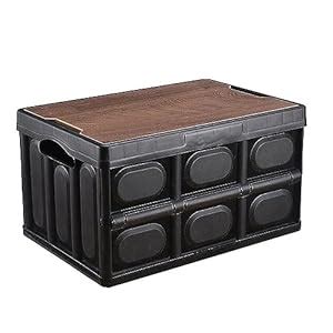 House of Quirk Folding Storage Bins with Wood Lid,Collapsible Closet ...